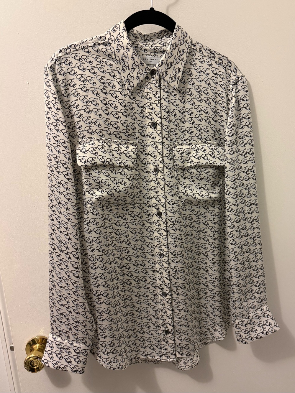Equipment “Ee” print blouse